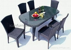 Outdoor furniture rattan dining set