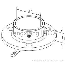 stainless steel railing fittings base plate 2