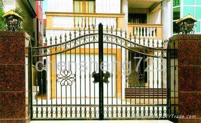 Hot galvanized wrought iron gate 4