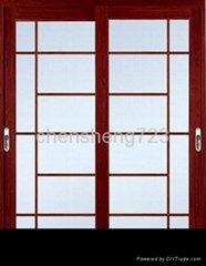 Customized Red Walnut aluminum Doors