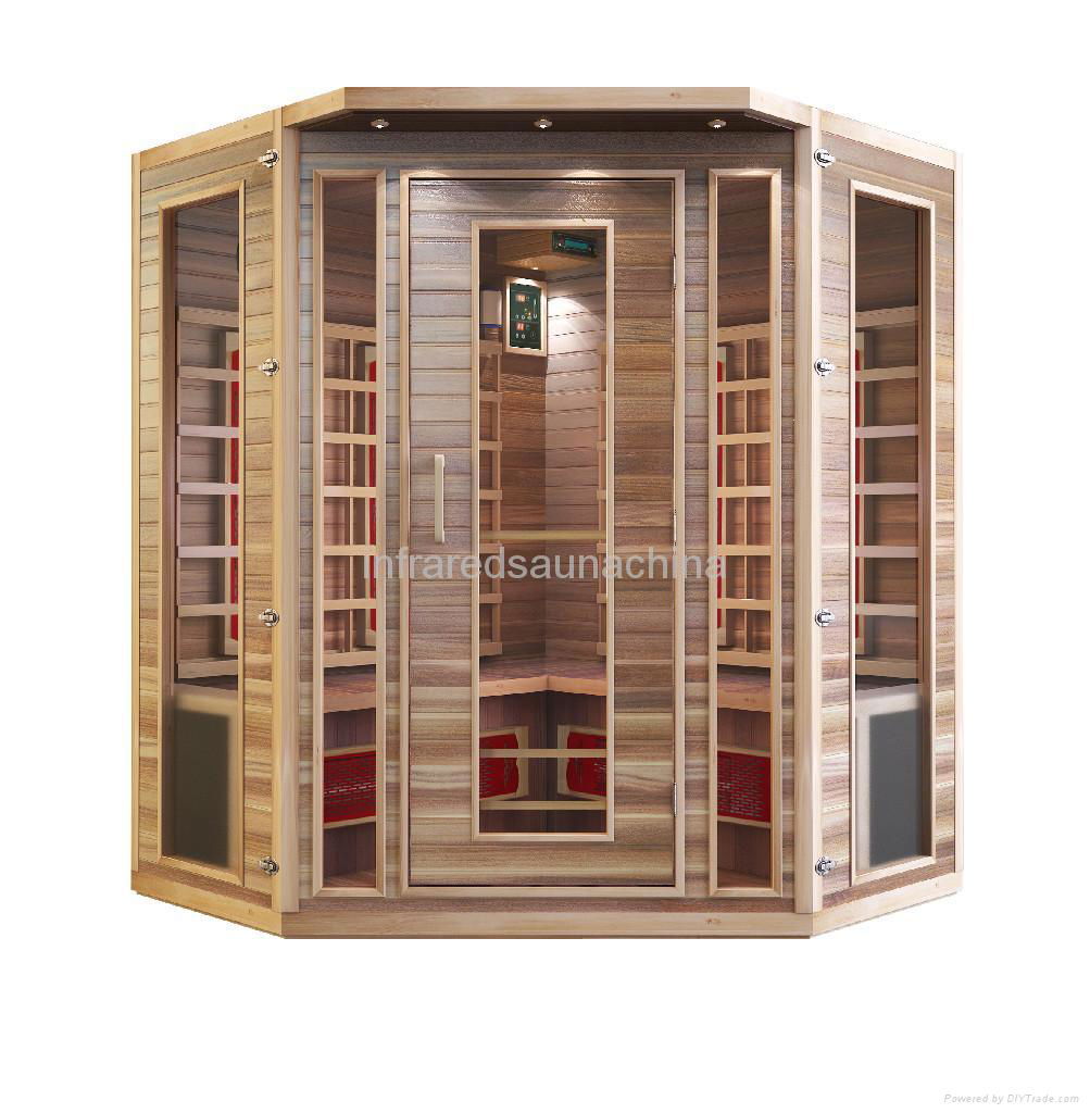 Corner infrared sauna