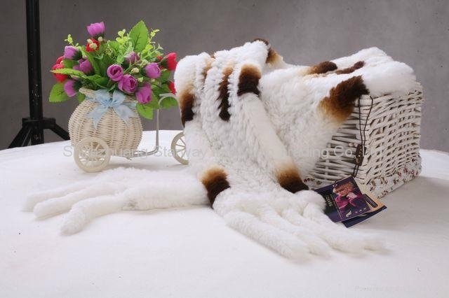 Rabbit Fur Scarves Fur Scarf Fur Shawl With Flowers Fur 7 Colors 3