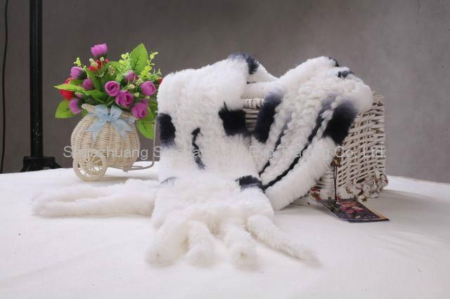 Rabbit Fur Scarves Fur Scarf Fur Shawl With Flowers Fur 7 Colors 4