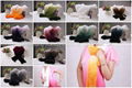 Rabbit Fur Scarves Fur Scarf Fur Shawl With Flowers Fur 11 Colors  1