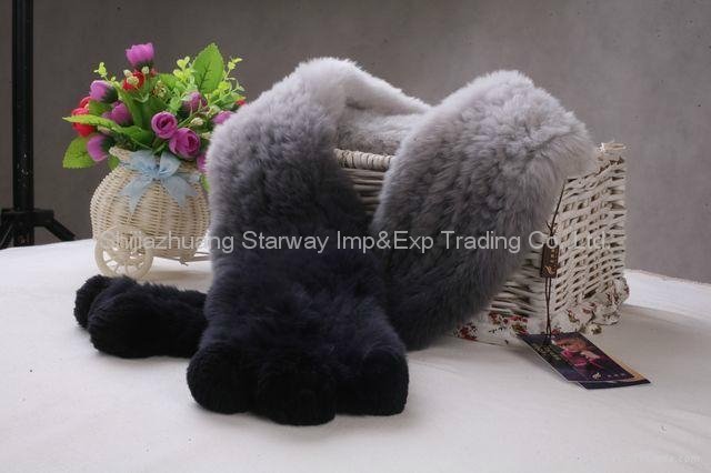 Rabbit Fur Scarves Fur Scarf Fur Shawl With Flowers Fur 11 Colors  5