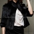 Women's Rabbit Fur Coats Rabbit Fur  Jackets Z22 Black 2