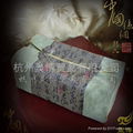 供应丝绸纸巾盒套（华夏神文系列）丝绸礼品/工艺品