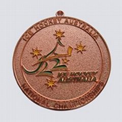 Round Metal Medal with copper plated