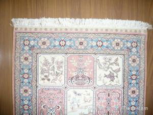 Hand knotted pure silk carpet 4