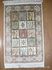 Hand knotted silk carpet