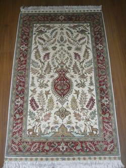 Hand knotted silk carpet