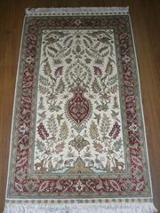 Hand knotted silk carpet