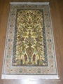 Hand made silk carpet with gold wire