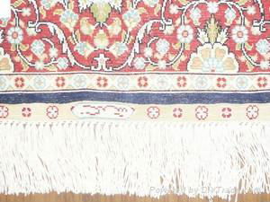 Hand knotted silk carpet Hereke design 3