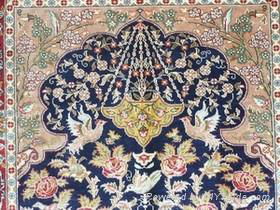 Hand knotted silk carpet Hereke design 4