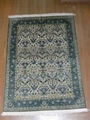 Hand knotted pure silk carpet Morris design 1