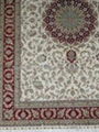 Hand knotted silk carpet Persian design 2