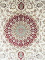 Hand knotted silk carpet Persian design 3