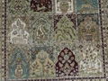 Hand knotted silk carpet Qom design 3