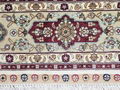 Hand knotted silk carpet Qom design 4