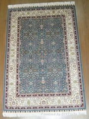 Hand made pure silk carpet Turkey Hereke design