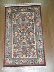 Hand knotted silk carpet 