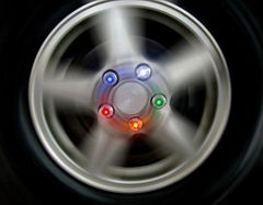 protective cap for the wheel nuts with induction protective LED light