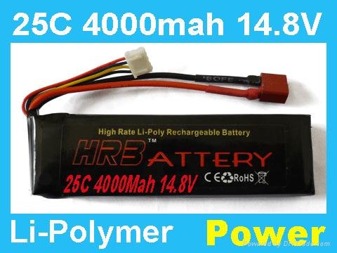 14.8V 4000MAH 25C rc lipo battery