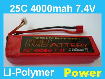 7.4V 4000MAH 25C rc lipo battery 2