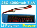 7.4V 4000MAH 25C rc lipo battery 3