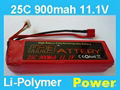 11.1V 900MAH 25C RC LIPO BATTERY 2