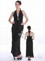 Black empire waist evening dress 1