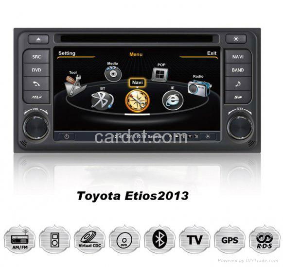 Toyota Etios 2013 Car DVD Player GPS Radio BT 3G Wifi SWC 7" Touchscreen