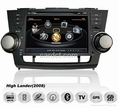 Toyota Highlander Car DVD Player GPS Radio BT 3G Wifi SWC 7" Touchscreen