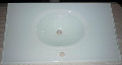 ultra white glass basin