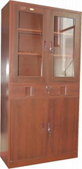 2-outside-drawer glass cabinet with pvc cover