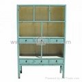 Chinese Antique Furniture-Blue Lacque Bookshelf