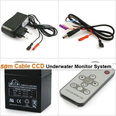 Underwater Monitor system - 50m Cable 7 inch Monitor CCD Camera 5