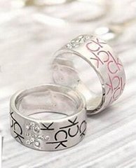 Korean Letter CK Pink Ring