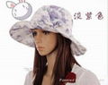 Flower Pattern Hat Cap Light Purple  1