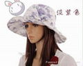 Flower Pattern Hat Cap Light Purple 