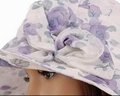 Flower Pattern Hat Cap Light Purple  2