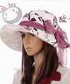 Bowknot Lady Cotton Hat Cap Rose  2