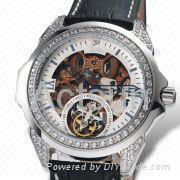 Tourbillon Watch, with Top-grade Genuine Leather Strap