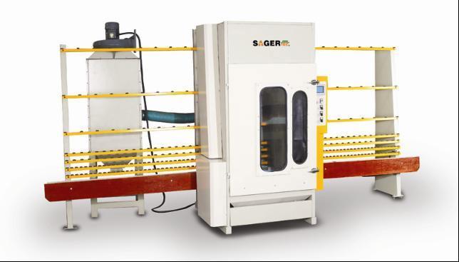 Automatic glass sandblasting machine