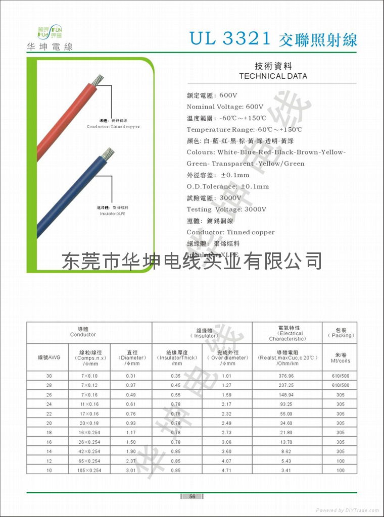 UL认证3266、3173、、3321交联照射线 3