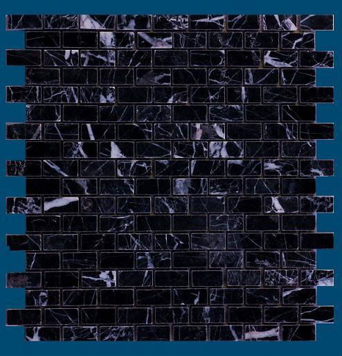 Nero Marquina brick marble mosaic