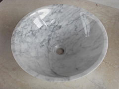 Cararra white marble sink