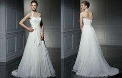 2011 embroidered beaded wedding gown 