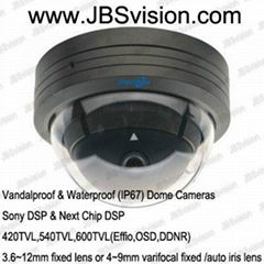 IP67 waterproof and vandalproof Dome 600tvl Effio DSP camera